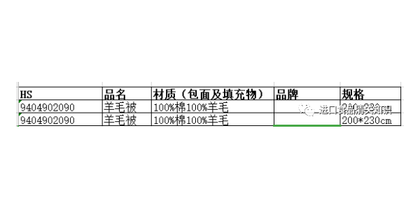 进口清关|羊毛被清关注意事项